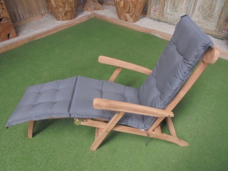 Beautissu Coussin chaise jardin Flair HL 120x50x8cm Nature - Coussin exterieur jardin - Dossier haut - Intérieur & Extérieur - Jardin
